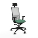 Silla de Oficina con Cabecero Piqueras y Crespo 1D066G1 Verde Esmeralda