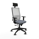 Silla de Oficina con Cabecero Piqueras y Crespo 1D066G1 Gris