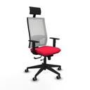 Silla de Oficina con Cabecero Piqueras y Crespo 1D066G1 Rojo
