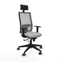 Office Chair with Headrest Piqueras y Crespo 1D066G1 Light grey