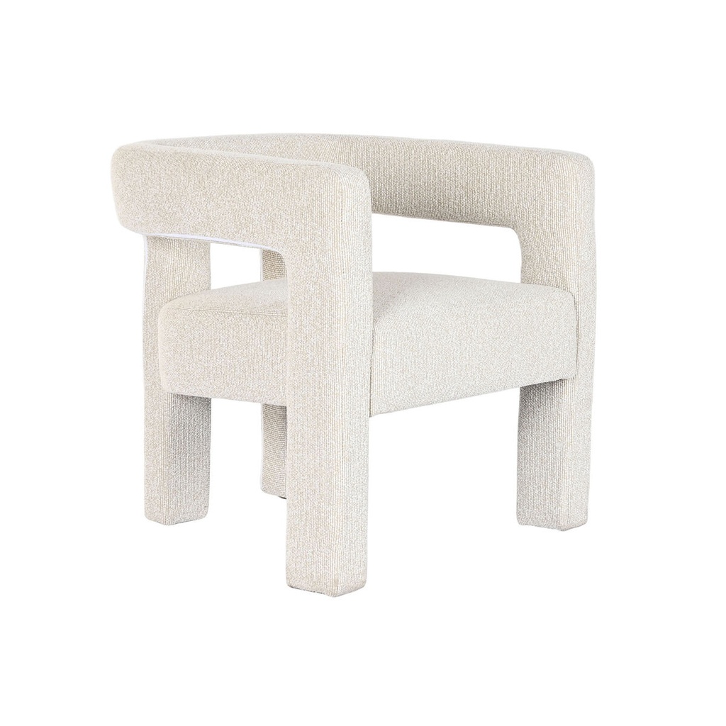 Butaca Home ESPRIT Blanco Poliéster Madera 67 X 61,5 X 67,5 CM