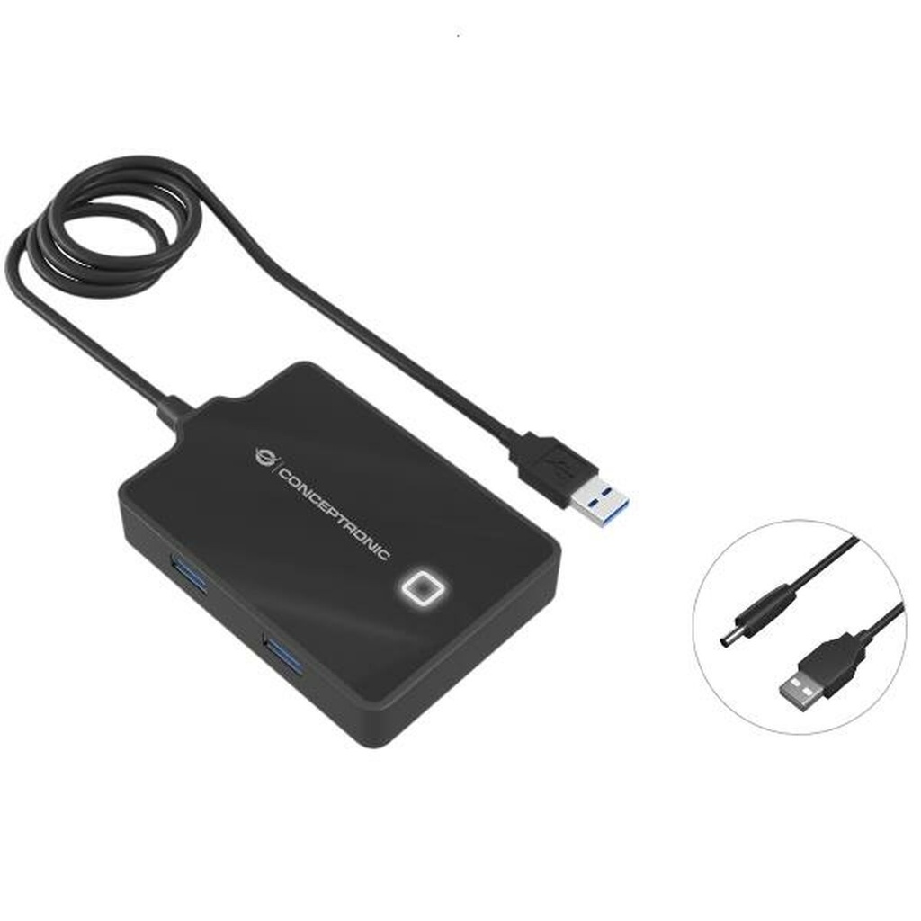 Hub USB Conceptronic 110517107101 Negro 90 cm (1 unidad)