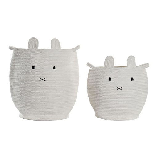 Set of Baskets DKD Home Decor White Children's Animal 35 x 35 x 49 cm