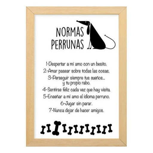 Cuadro Blanco Perro 35 x 25 cm 32 x 25 cm