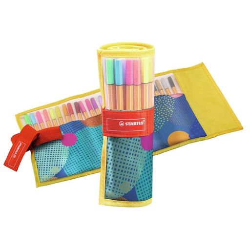 Set de Rotuladores Stabilo Point 88 Yellow Rollerset Estuche enrollable Multicolor
