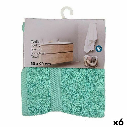 Toalla de baño Berilo 5312 Turquesa 80 % algodón 20 % Poliéster 50 x 90 cm (6 Unidades)