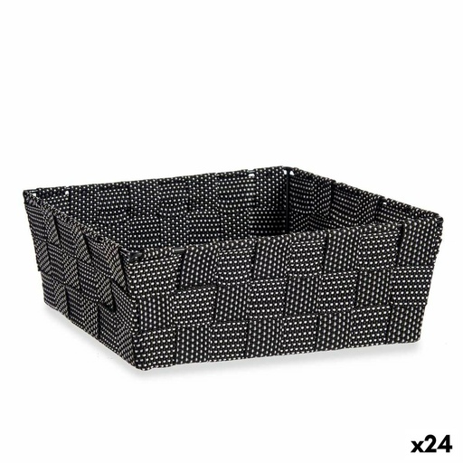 Cesta Multiusos Kipit A3-6930A9 Negro Tela 2,4 L 20 x 8 x 24 cm Trenzada (24 Unidades)