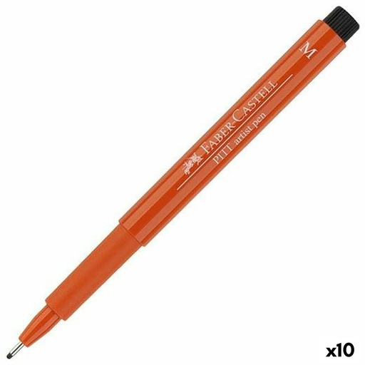 Rotuladores Faber-Castell Pitt Artist Fineliner M Naranja Oscuro (10 Unidades)
