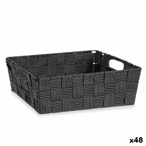 Cesta Multiusos Kipit 79810 Negro Tela 3 L 23 x 8 x 27 cm 27 x 8 x 23 cm Trenzada (48 Unidades)