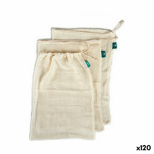 Set de Bolsas Reutilizables para Alimentos Blanco 5 x 48 x 33 cm (120 Unidades)