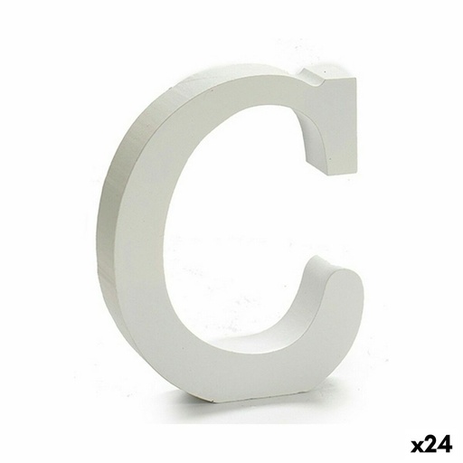 Letter Pincello C White Wood 2 x 11 cm (24 Units)