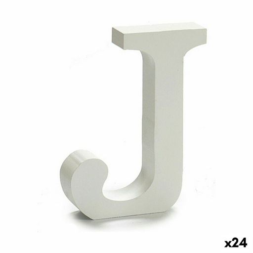 Letra Pincello J Blanco Madera 2 x 11 cm (24 Unidades)