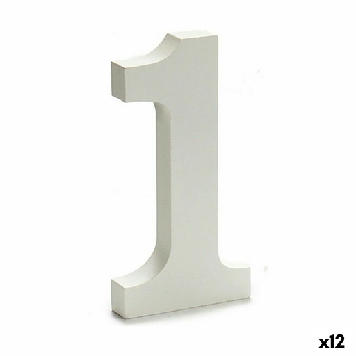 Número Pincello 1 Blanco 1,8 x 21 x 17 cm (12 Unidades)