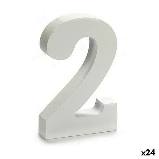 Número Pincello 2 Blanco 2 x 16 x 14,5 cm (24 Unidades)