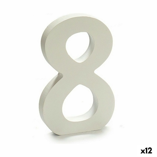 Número Pincello 8 Blanco 1,8 x 21 x 17 cm (12 Unidades)