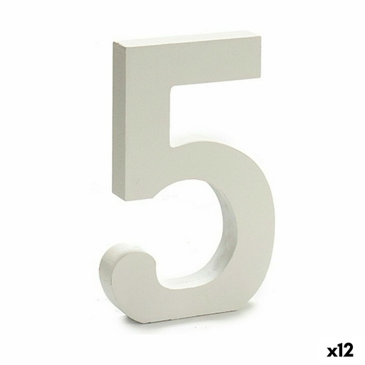 Número Pincello 5 Blanco 1,8 x 21 x 17 cm (12 Unidades)