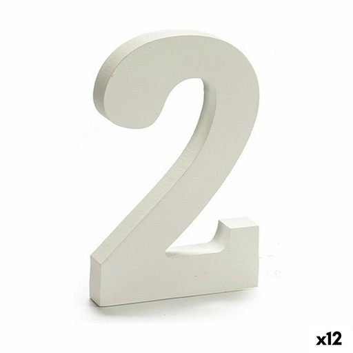 Número Pincello 2 Blanco 1,8 x 21 x 17 cm (12 Unidades)