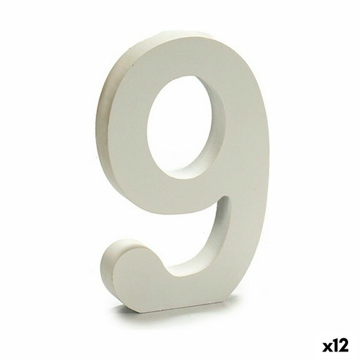 Número Pincello 9 Blanco 1,8 x 21 x 17 cm (12 Unidades)