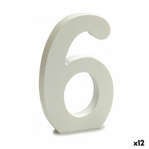 Número Pincello 6 Blanco 1,8 x 21 x 17 cm (12 Unidades)