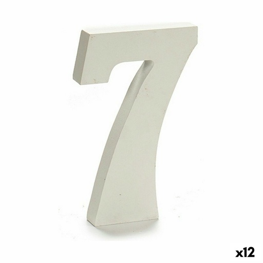 Número Pincello 7 Blanco 1,8 x 21 x 17 cm (12 Unidades)