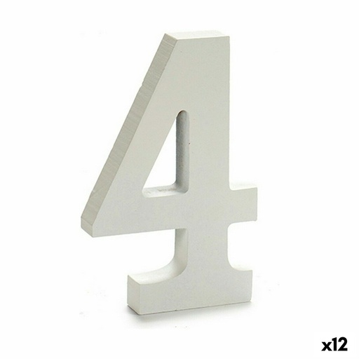 Número Pincello 4 Blanco 1,8 x 21 x 17 cm (12 Unidades)