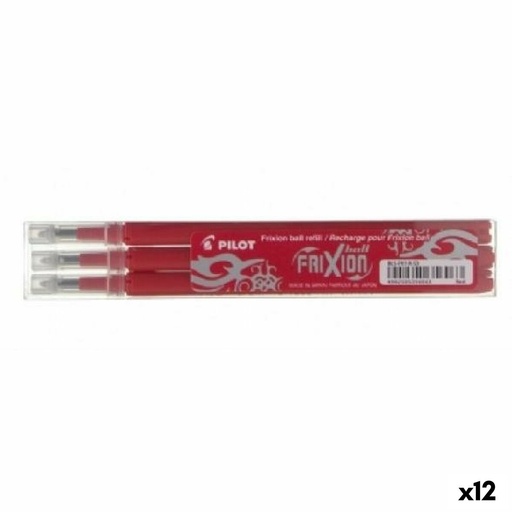 Set de recambios Pilot Frixion 0,7 Bolígrafo 3 Piezas Rojo (12 Unidades)