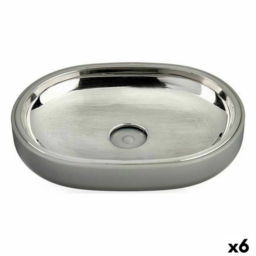 Jabonera Berilo BP15-004-3 Gris Plateado Acero Inoxidable Plástico 9,5 x 2,5 x 13 cm (6 Unidades)