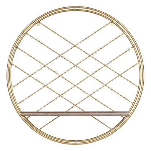 Estante 51 x 14 x 51 cm Natural Dorado Metal Madera