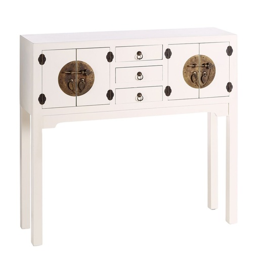 Recibidor ORIENTE Blanco Dorado 95 x 26 x 90 cm