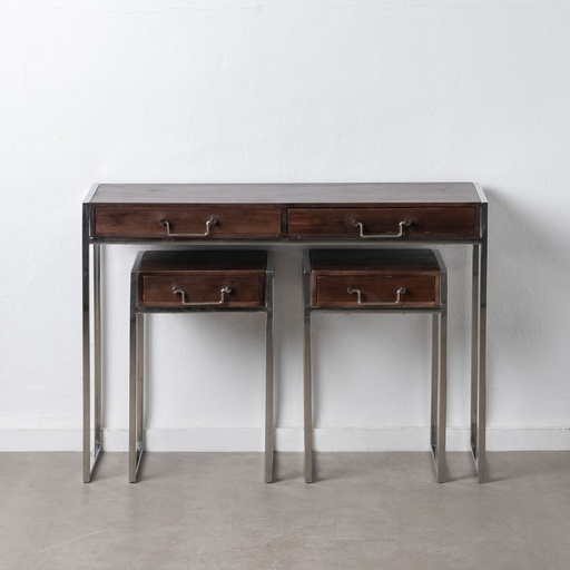 Juego de muebles Marrón Plateado 114 x 40,6 x 81,3 cm