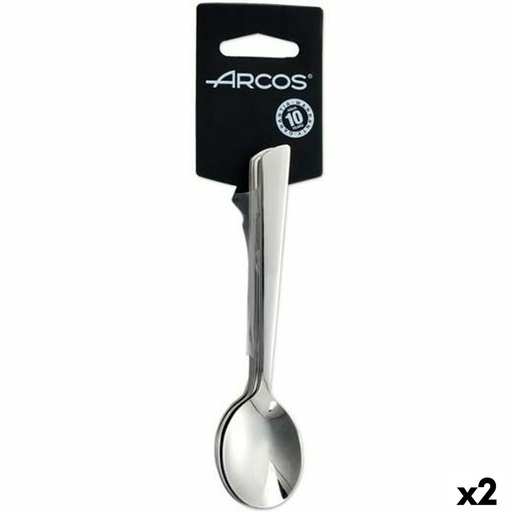 Cucharillas de Café Arcos Toscana Plateado Acero Inoxidable (2 Unidades)