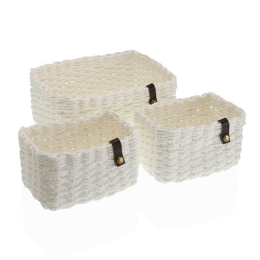 Juego de Cestas Versa 19 x 12 x 26 cm Blanco