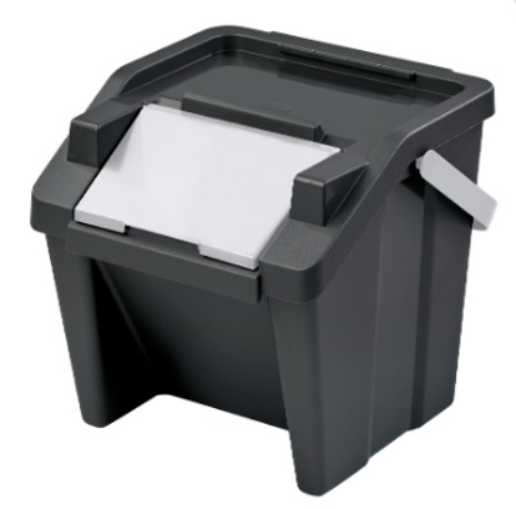Cubo de Basura para Reciclaje Tontarelli Moda Blanco Negro Apilable 28 L
