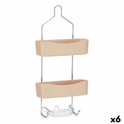 Bathroom Shelves Berilo W7072 - 384 Beige Metal Plastic 28 x 60 x 14 cm (6 Units)