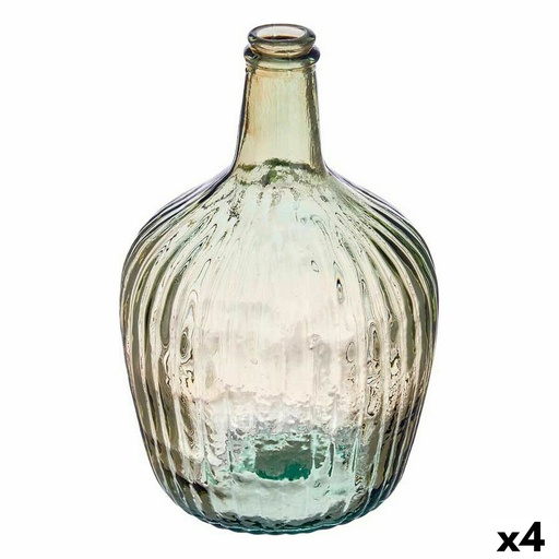 Decorative bottle Gift Decor 2255/04R-CH Transparent Champagne Stripes 4 L 17 x 29 x 17 cm Decoration (4 Units)
