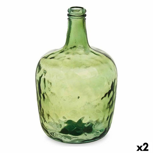 Bottle 2255/08-G Green Smooth 8 L 22 x 37,5 x 22 cm Decoration (2 Units)