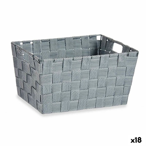 Cesta Multiusos Kipit A3-6883 Gris Tela 5 L 30,4 x 14 x 20 cm (18 Unidades)