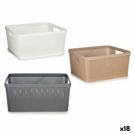 Multi-purpose basket Kipit 4730 White Beige Grey Plastic 10 L 36 x 15 x 29 cm (18 Units)