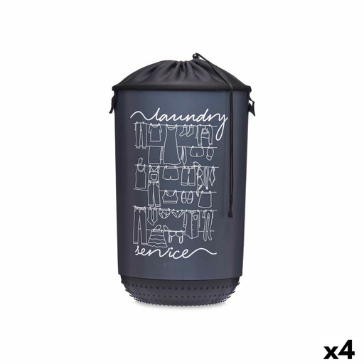 Cesto para la Ropa Kipit Laundry Sevice Azul oscuro Plástico 40 L 34 x 52,5 x 34 cm (4 Unidades)