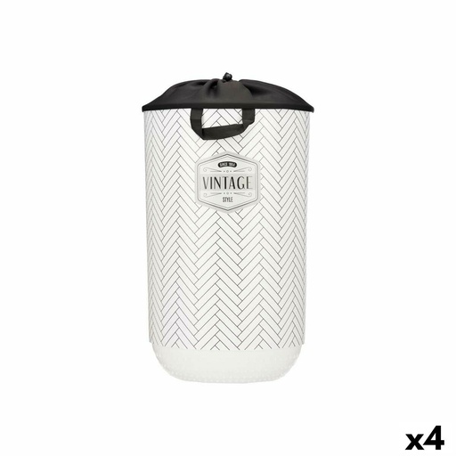 Cesto para la Ropa Kipit Vintage Blanco Plástico 40 L 34 x 52,5 x 34 cm (4 Unidades)