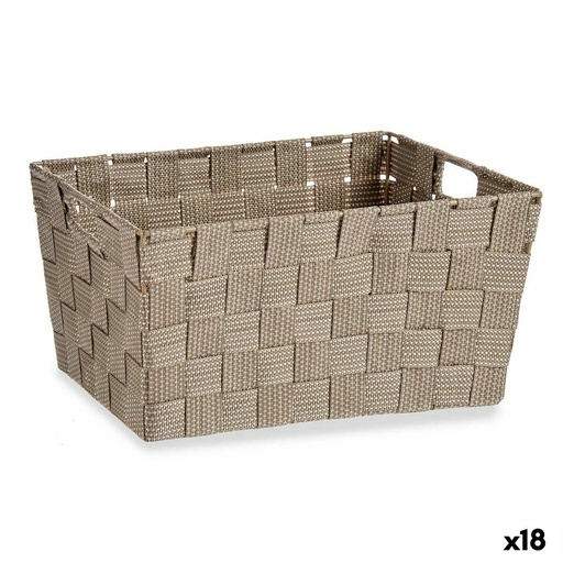 Cesta Multiusos Kipit A3-6883 Marrón Tela 5 L 30,4 x 14 x 20 cm (18 Unidades)