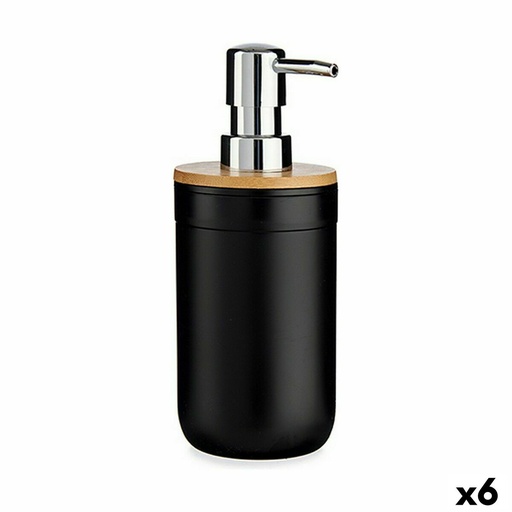 Dispensador de Jabón Berilo 51710 Negro Bambú Polipropileno 350 ml 8 x 17 x 9 cm (6 Unidades)