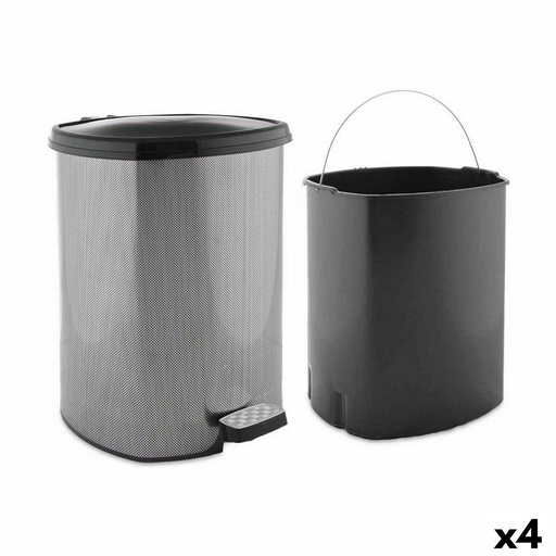 Papelera con Pedal Berilo D002-2 Gris oscuro Plástico 20 L (4 Unidades)