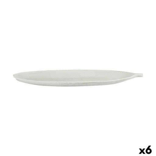 Centro de Mesa Gift Decor LH520815 Blanco Madera MDF 49 x 2,7 x 17,3 cm Decoración Hoja de planta (6 Unidades)