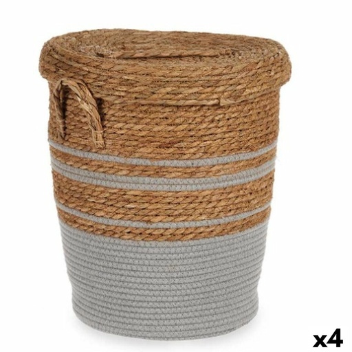 Cesto Gift Decor YY21620J03S1 Marrón Gris Algas marinas (4 Unidades)