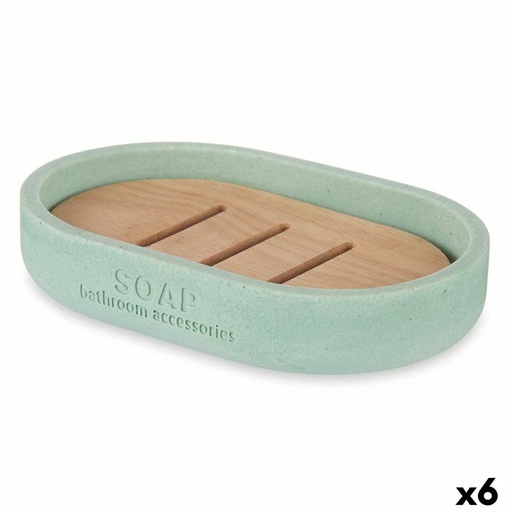 Jabonera Berilo B5456BC-4 - 456 Menta Resina Bambú 12,5 x 2,5 x 8,5 cm (6 Unidades)
