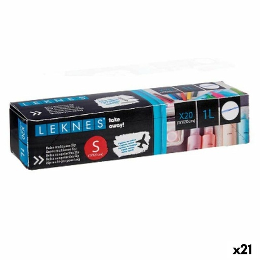 Set de Bolsas Reutilizables para Alimentos Leknes 190939000481 Transparente Polietileno 1 L 20 x 17 cm ziplock (21 Unidades)