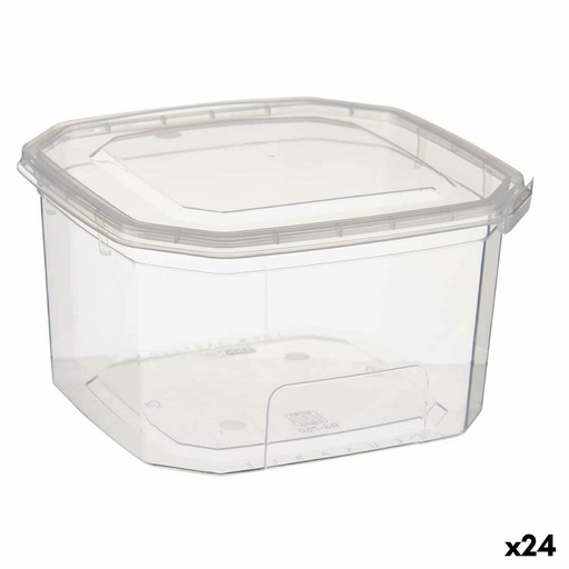 Rectangular Lunchbox with Lid Leknes BS750ROI Transparent polypropylene 750 ml 12,8 x 7,5 x 13,5 cm (24 Units)