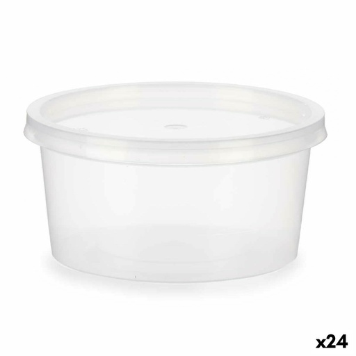 Fiambrera Redonda con Tapa Leknes UT005NC01 Transparente Polipropileno 500 ml 12,5 x 6,2 x 12,5 cm (24 Unidades)