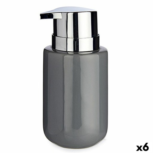 Dispensador de Jabón Berilo J1017-A-GRIS Gris Plateado Metal Cerámica 350 ml 7 x 14,5 x 8,5 cm (6 Unidades)